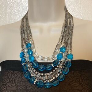 Park Lane Stunning Glass and Sparkly Crystals Multi Layered Statement Necklace